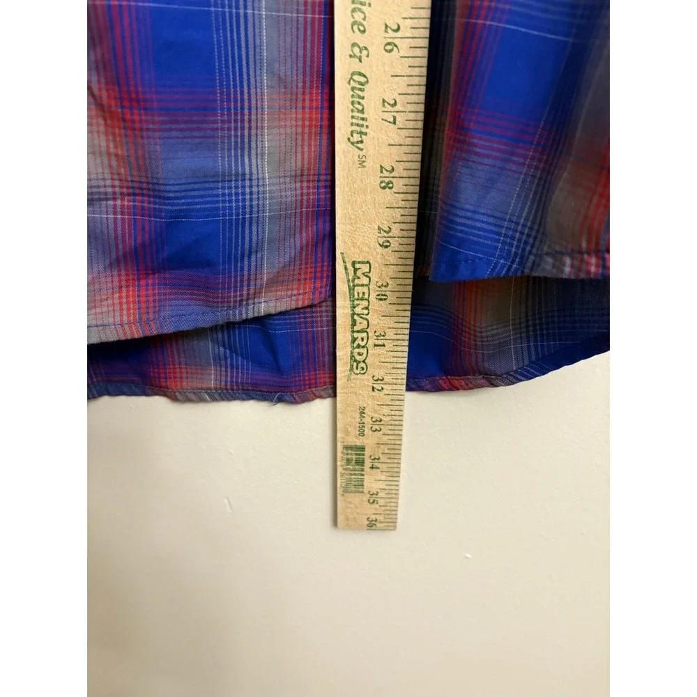 Dixxon Flannel Co Glory Short Sleeve Bamboo Blend Plaid Shirt Mens XL Blue Red - Picture 4 of 6